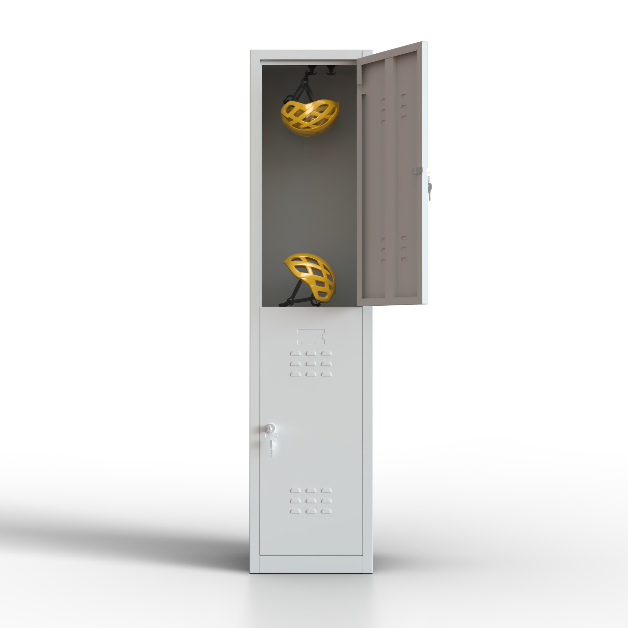 Armário pequeno de metal - 2 portas (Cinza)