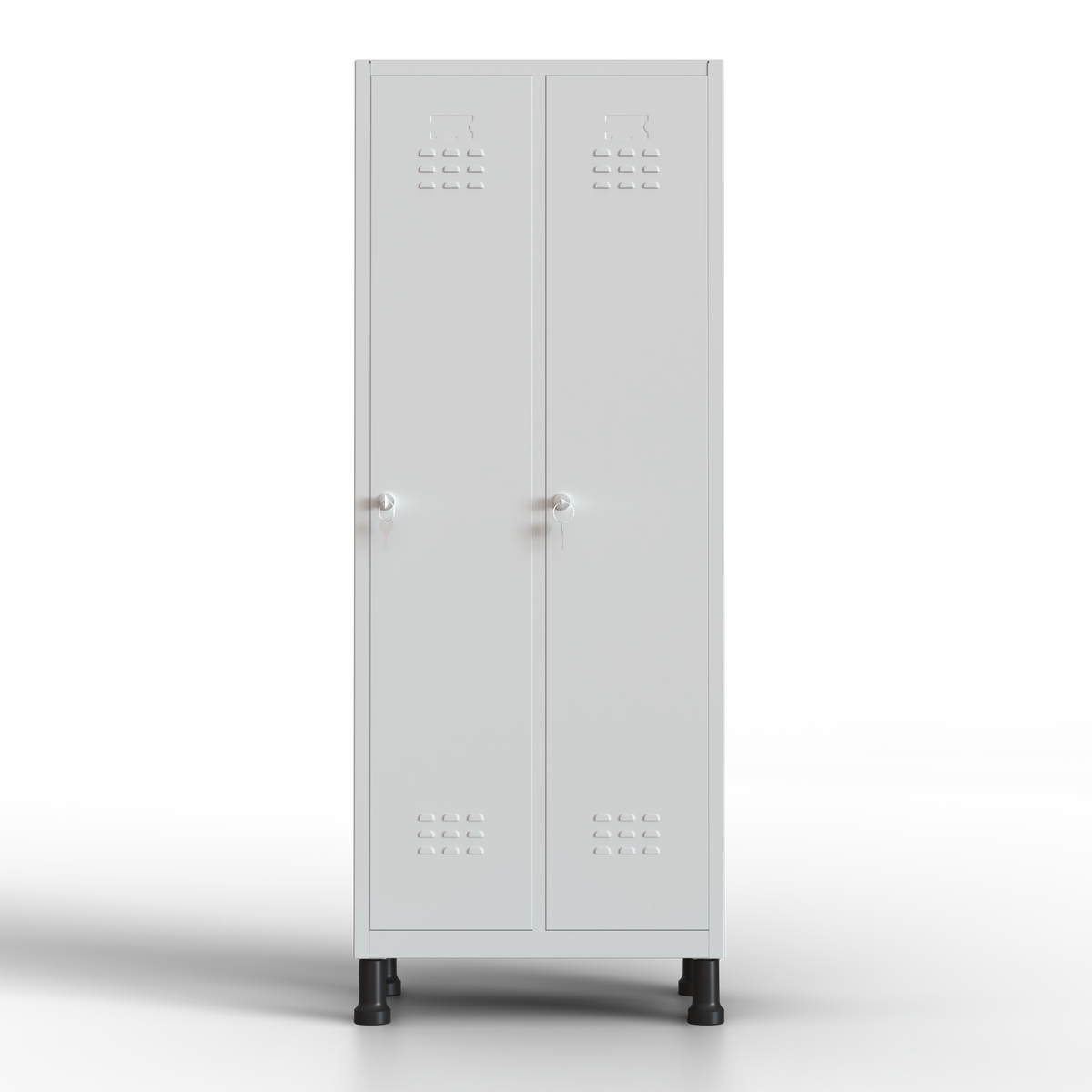 Armário metálico médio - 2 portas (Cinzento)