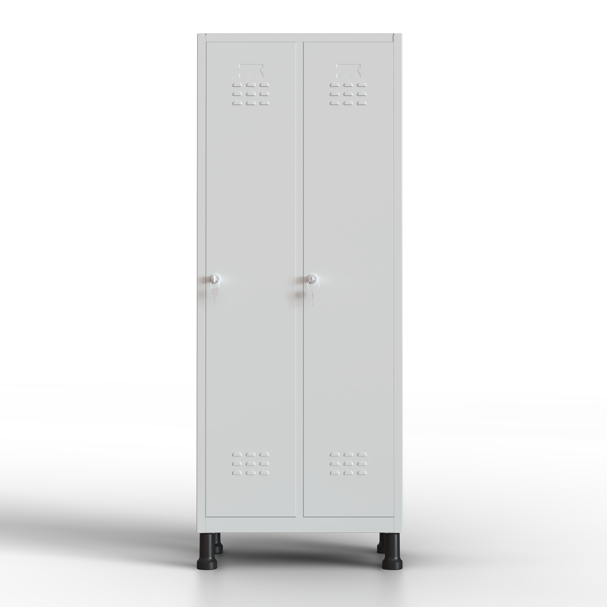 Armário metálico médio - 2 portas (Cinzento)