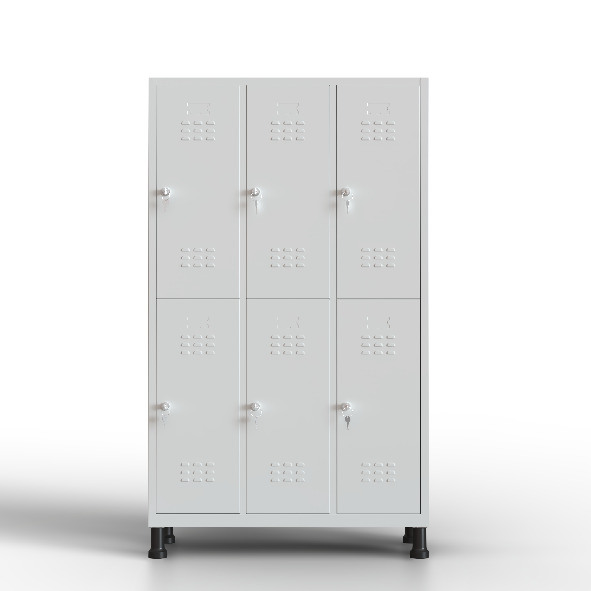 Armário grande de metal - 6 portas (cinza)