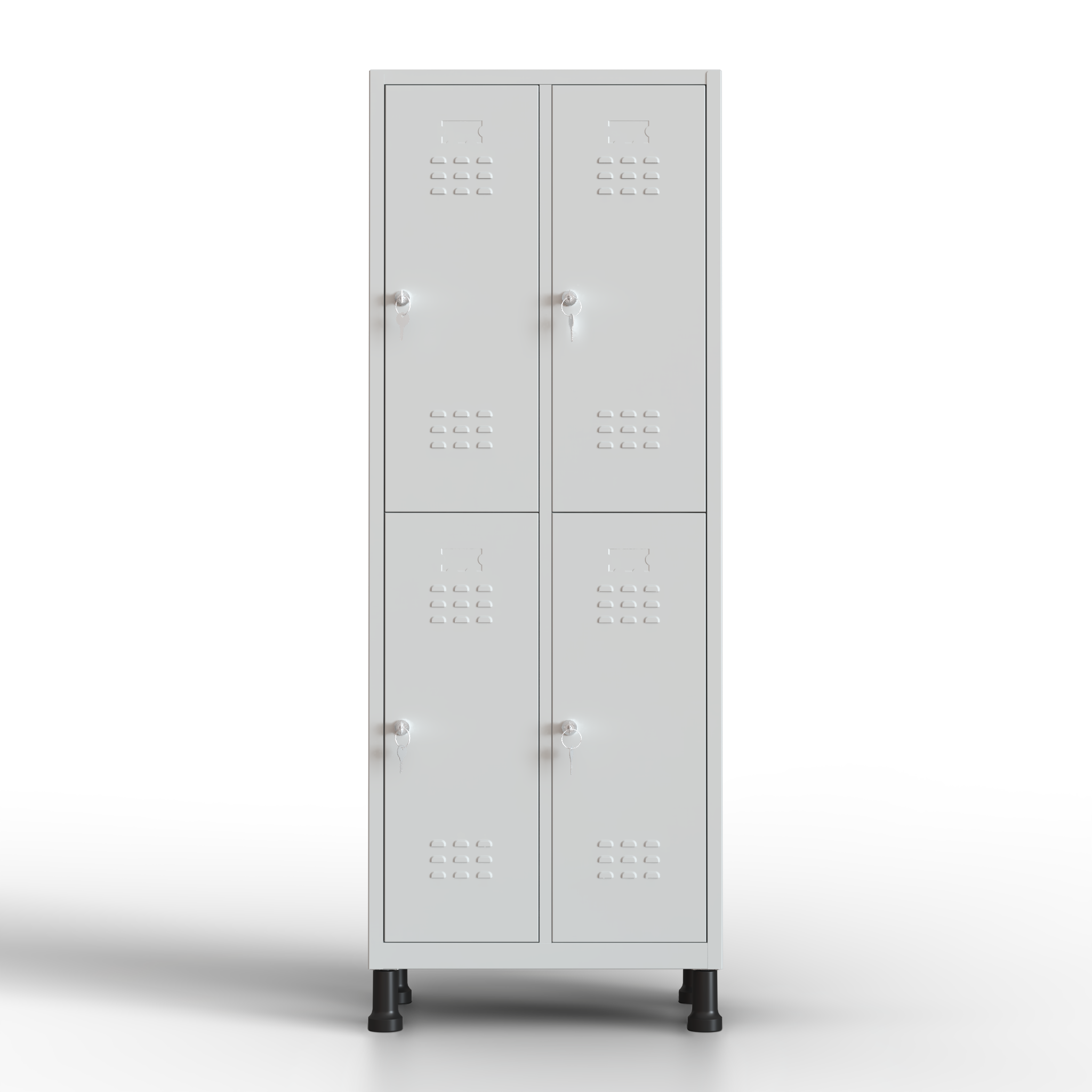 Armário metálico médio - 4 portas (Cinzento)