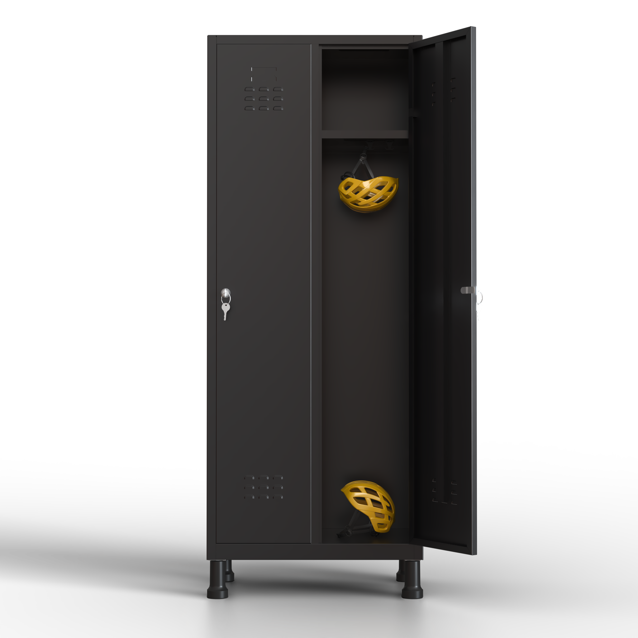 Armário metálico médio - 2 portas (Preto)