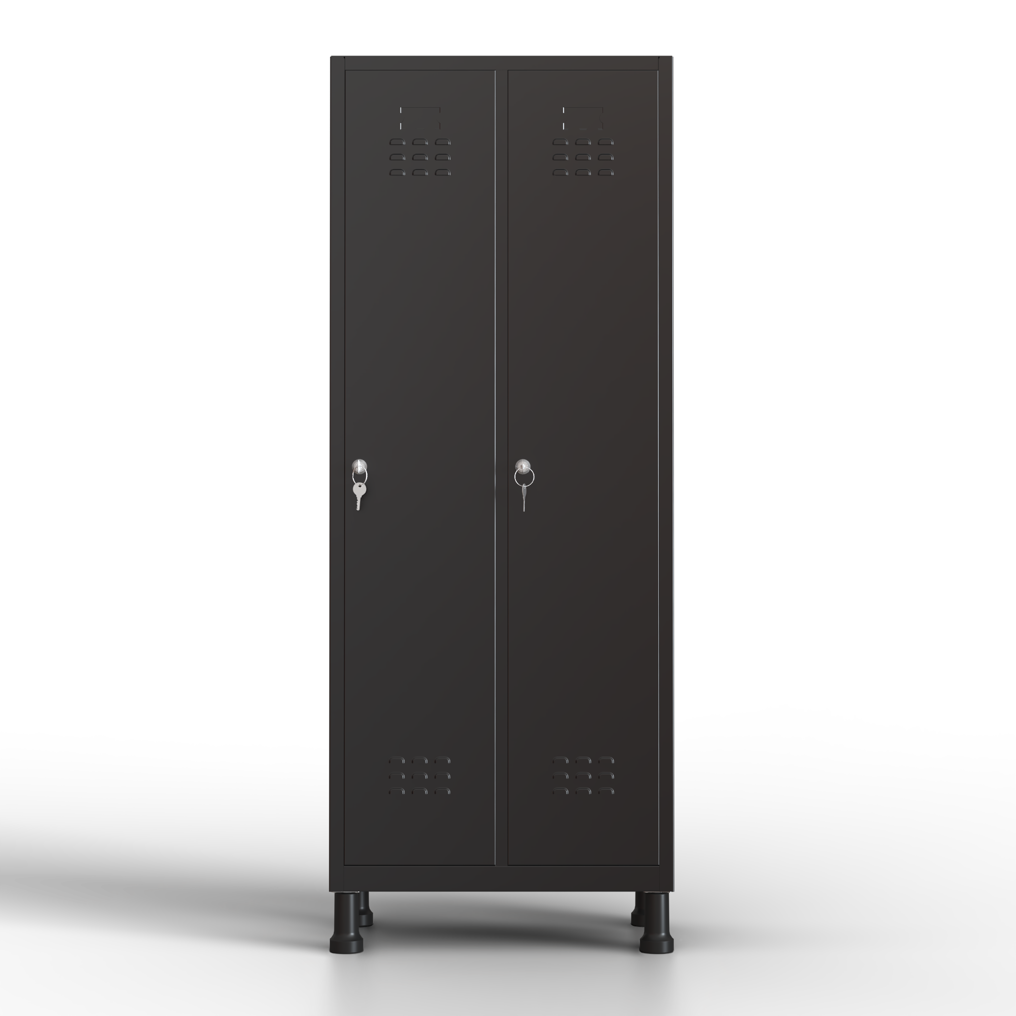 Armário metálico médio - 2 portas (Preto)