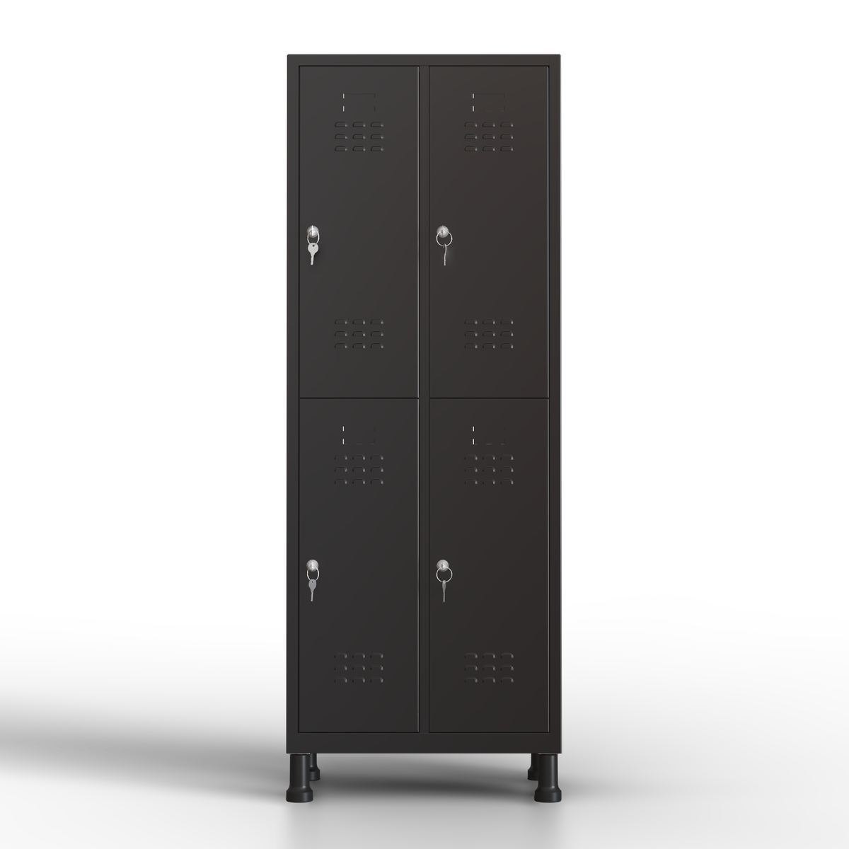 Armário metálico médio - 4 portas (Preto)