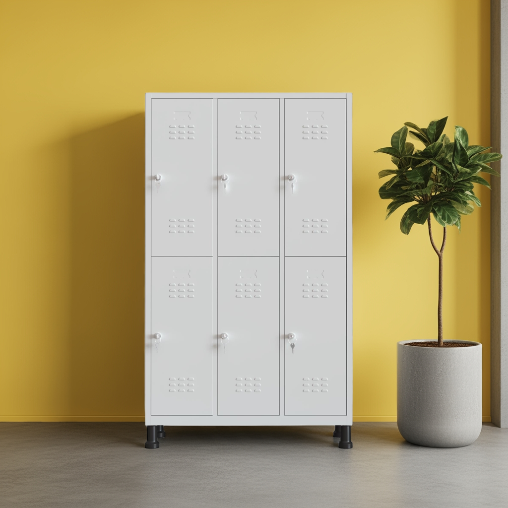 TwinThink Taquillas Vestuario. Color Gris. 180 x 97 x 40 cm Taquillas Metalicas de 6 Puertas Taquilla Metalica con Llave Taquillas Vestuario Metalicas