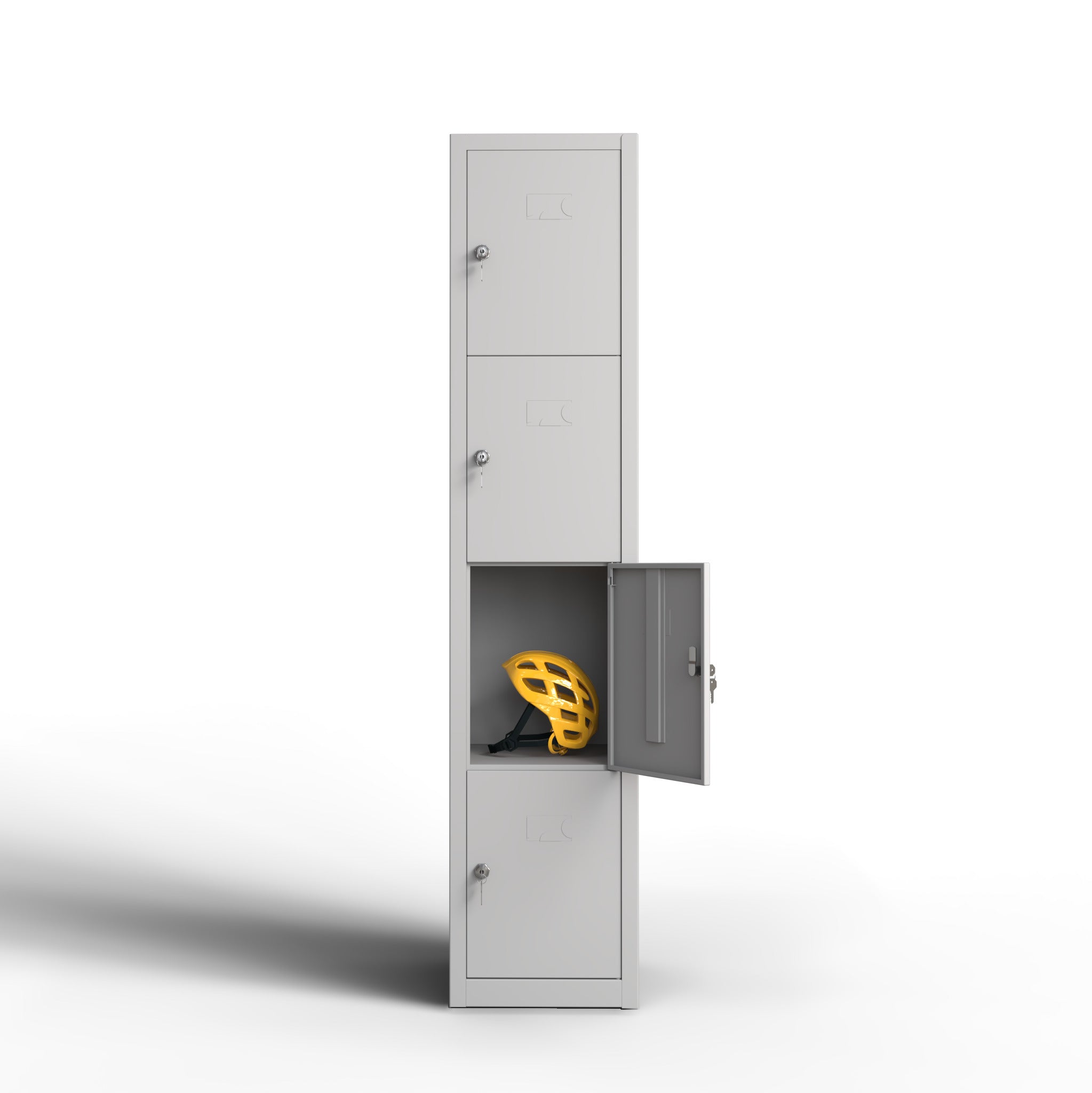 Taquilla metálica blanca 4 puertas TwinThink con opción de anclaje a la pared y cerradura doble llave