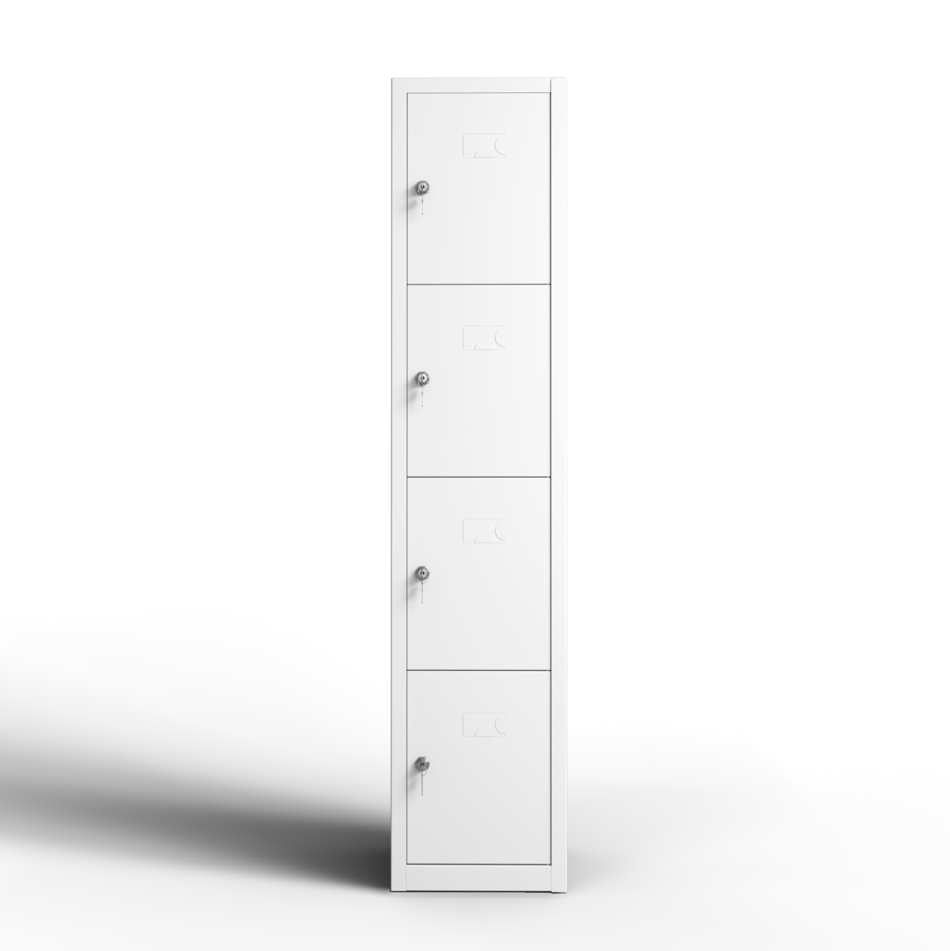 Taquilla metálica blanca de 4 puertas TwinThink vista frontal cerrada