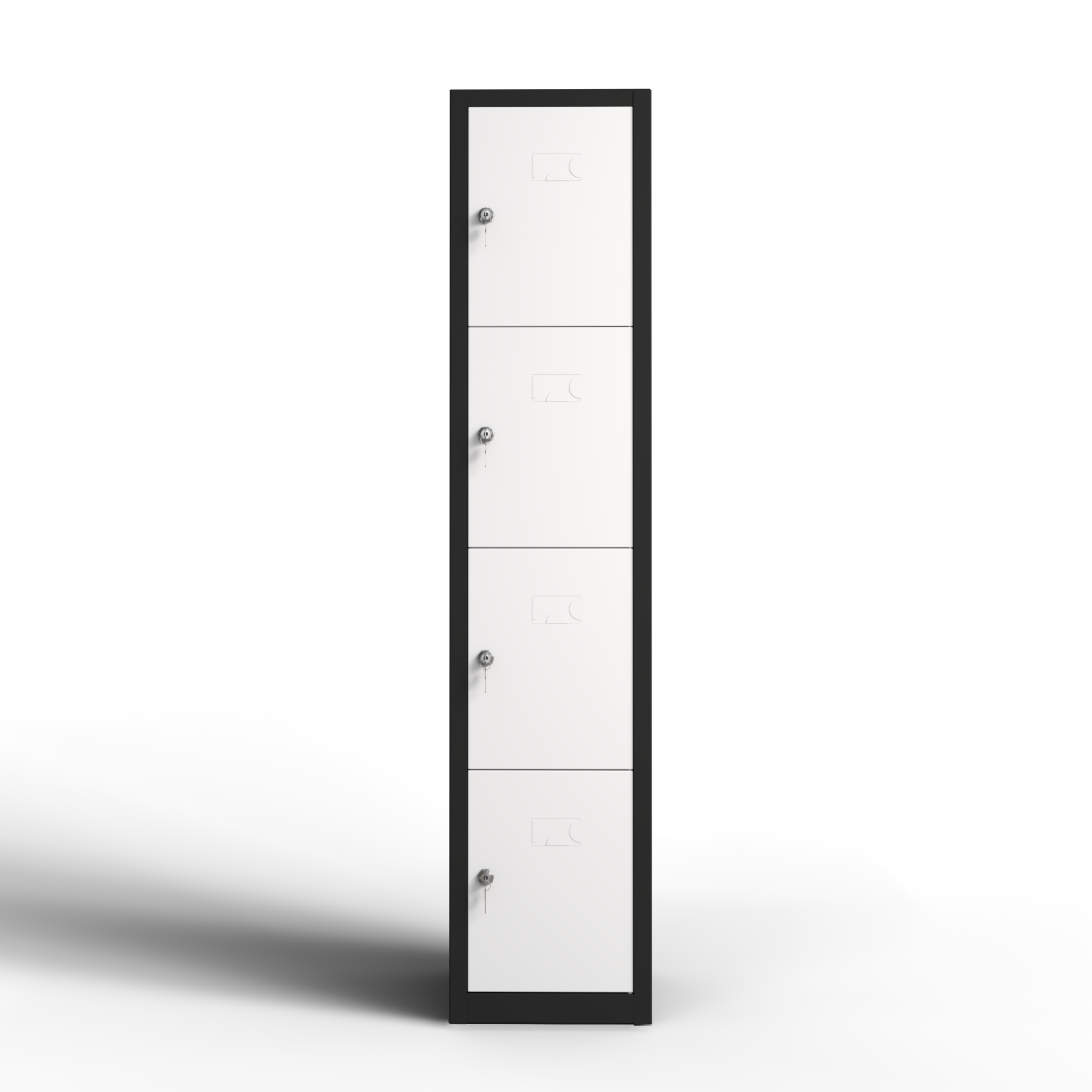 Taquilla metálica blanco y negro de 4 puertas TwinThink vista frontal cerrada