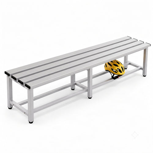 [color:urban-grey][lang:all] Banco vestuario metálico 150 x 32 x 45 cm en gris — imagen 1 de 6