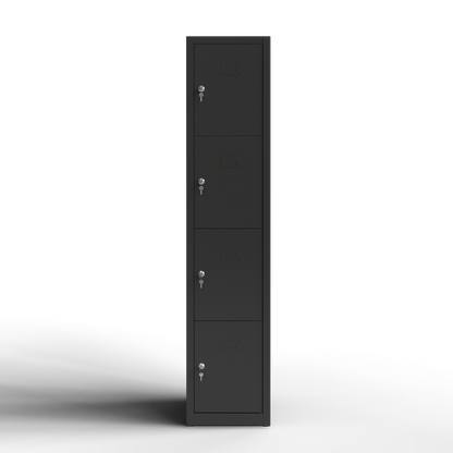 TwinThink Taquillas Vestuario. Color Negro. 165 x 33 x 40 cm Taquillas Metalicas de 4 Puertas Taquilla Metalica con Llave Taquillas Vestuario Metalicas