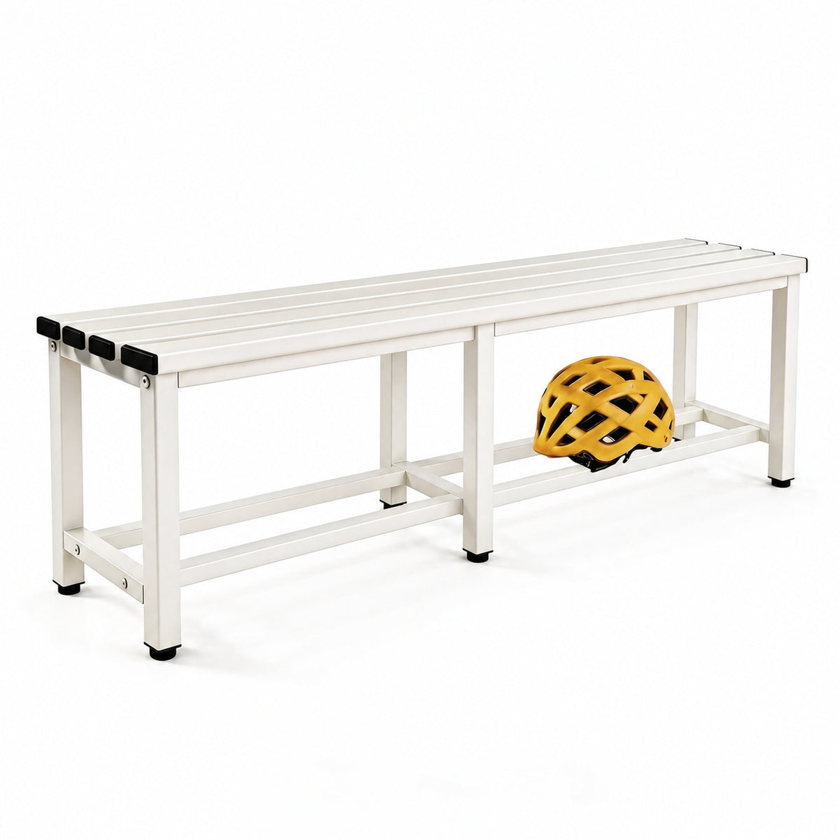 [color:lunar-white][lang:de] Umkleidebank aus Metall, 150×32×45 cm in Weiß (Lunar White)
