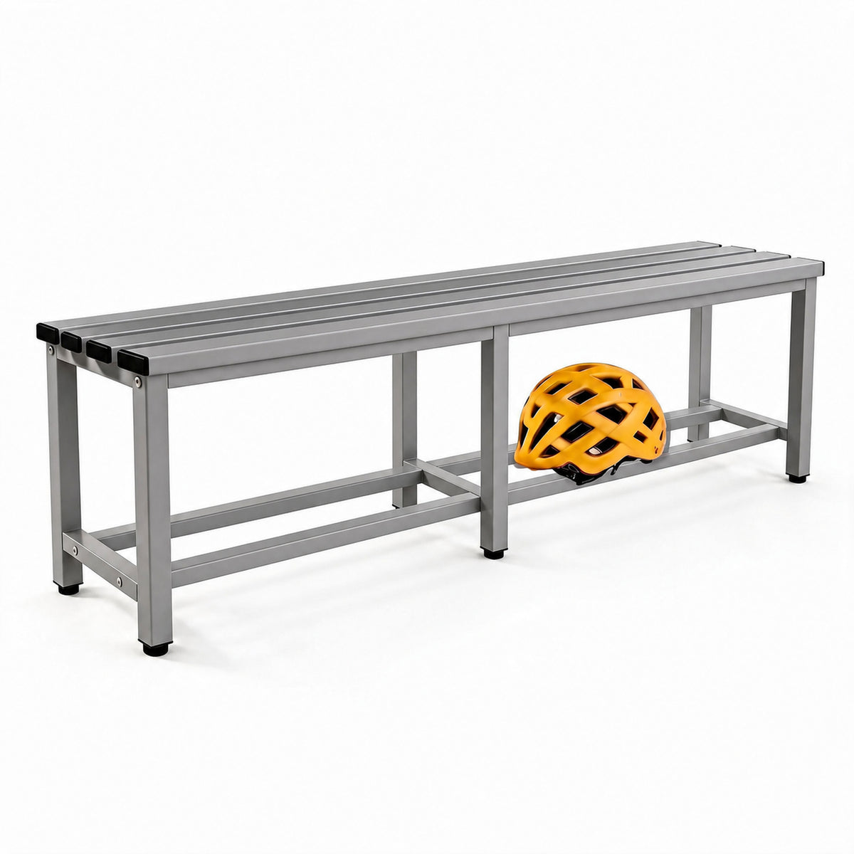 [color:urban-grey][lang:de] Umkleidebank aus Metall, 150×32×45 cm in Grau (Urban Grey)