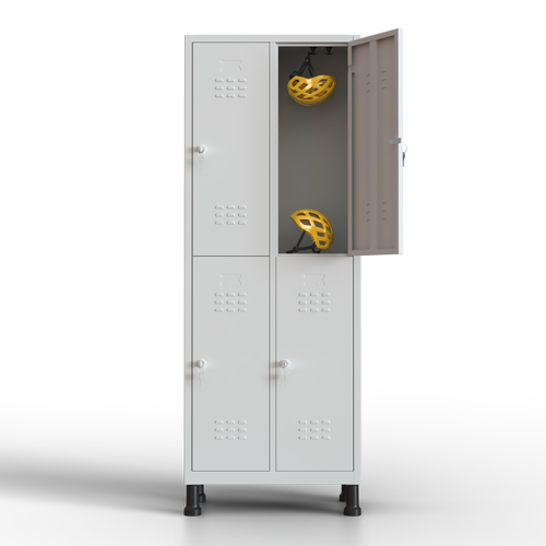 TwinThink Taquillas Vestuario. Color Gris. 180 x 65 x 40 cm Taquillas Metalicas de 4 Puertas Taquilla Metalica con Llave Taquillas Vestuario Metalicas