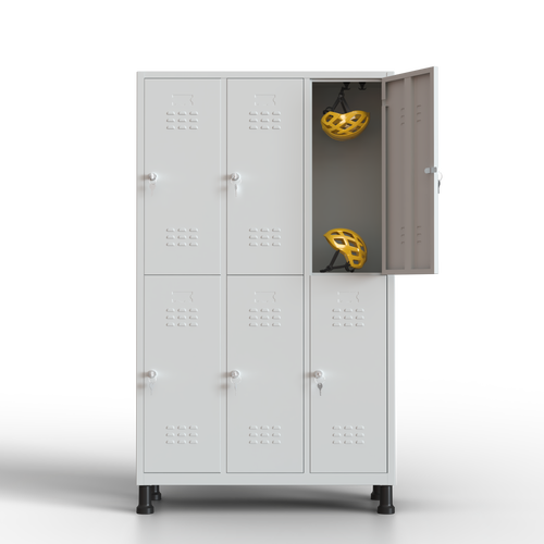 TwinThink Taquillas Vestuario. Color Gris. 180 x 97 x 40 cm Taquillas Metalicas de 6 Puertas Taquilla Metalica con Llave Taquillas Vestuario Metalicas