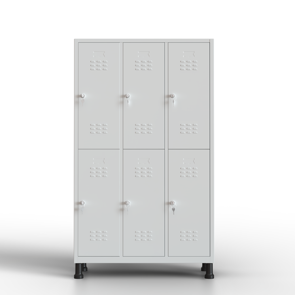 TwinThink Taquillas Vestuario. Color Gris. 180 x 97 x 40 cm Taquillas Metalicas de 6 Puertas Taquilla Metalica con Llave Taquillas Vestuario Metalicas