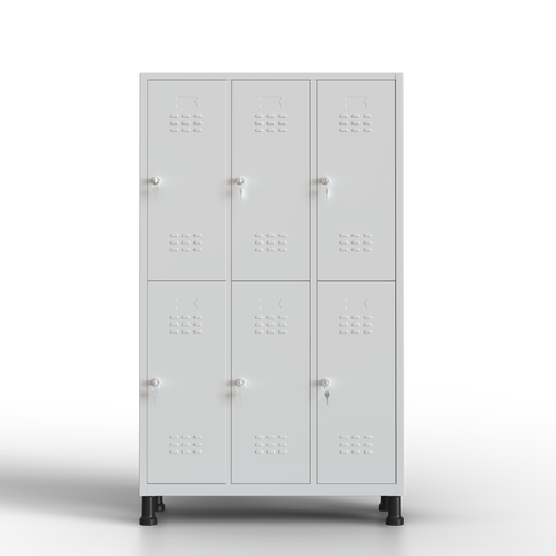 TwinThink Taquillas Vestuario. Color Gris. 180 x 97 x 40 cm Taquillas Metalicas de 6 Puertas Taquilla Metalica con Llave Taquillas Vestuario Metalicas