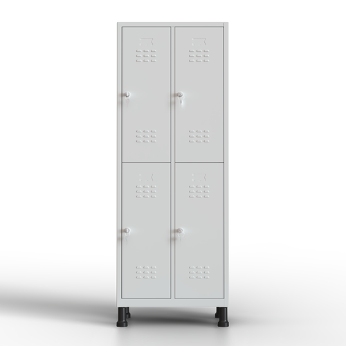 TwinThink Taquillas Vestuario. Color Gris. 180 x 65 x 40 cm Taquillas Metalicas de 4 Puertas Taquilla Metalica con Llave Taquillas Vestuario Metalicas