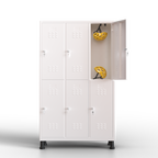 Armário grande de metal - 6 portas (Branco)