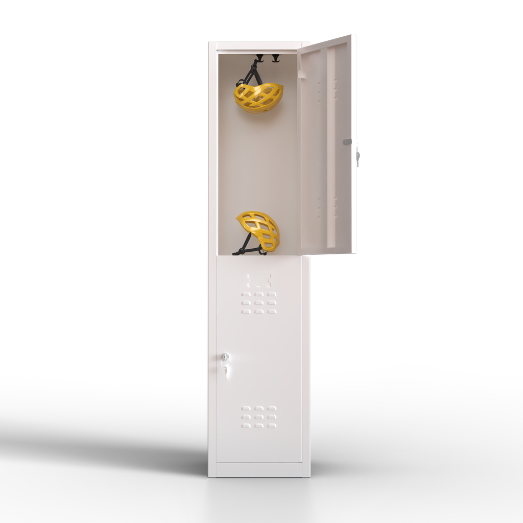 TwinThink Taquillas Vestuario. Color Blanco. 165 x 40 x 40 cm Taquillas Metalicas de 2 Puertas Taquilla Metalica con Llave Taquillas Vestuario Metalicas