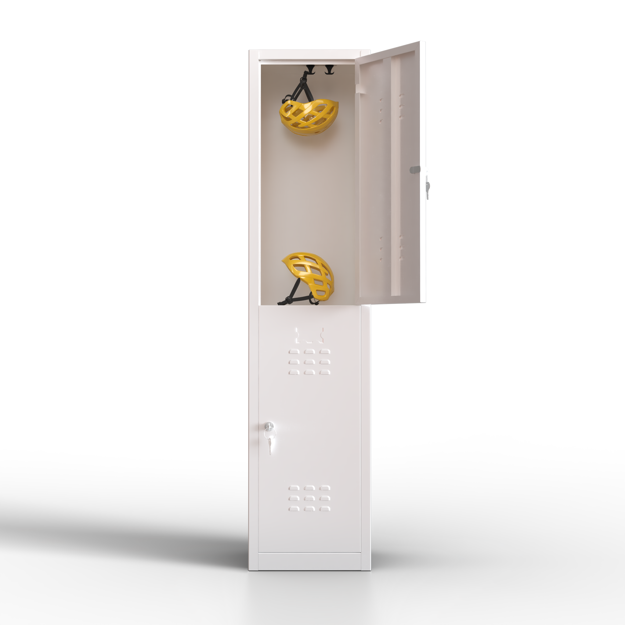 TwinThink Taquillas Vestuario. Color Blanco. 165 x 40 x 40 cm Taquillas Metalicas de 2 Puertas Taquilla Metalica con Llave Taquillas Vestuario Metalicas