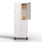 Metalen lockerkast 4 deuren, lockerkast met sleutel, wit, 180 x 65 x 40 cm, draaideurkast voor kleedkamer of kantoor, TwinThink