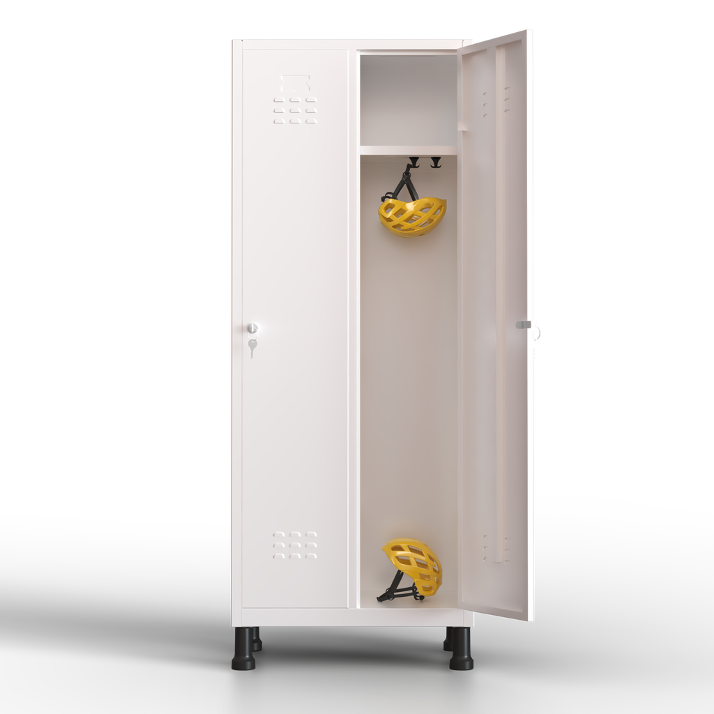TwinThink Taquillas Vestuario. Color Blanco. 180 x 65 x 40 cm Taquillas Metalicas de 2 Puertas Taquilla Metalica con Llave Taquillas Vestuario Metalicas