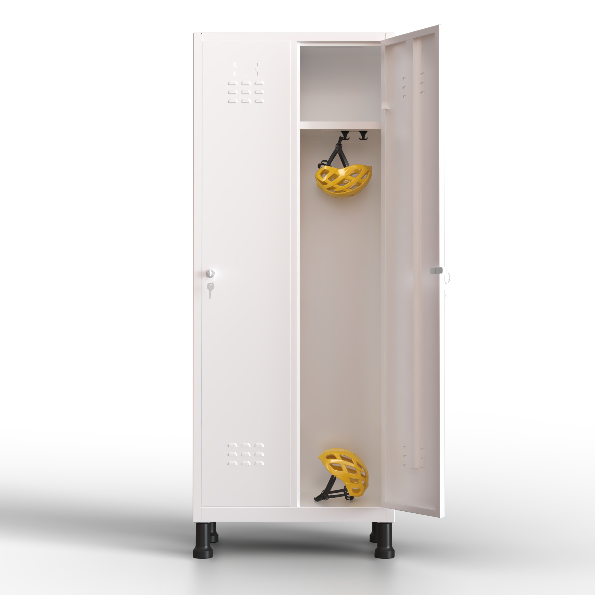 TwinThink Taquillas Vestuario. Color Blanco. 180 x 65 x 40 cm Taquillas Metalicas de 2 Puertas Taquilla Metalica con Llave Taquillas Vestuario Metalicas