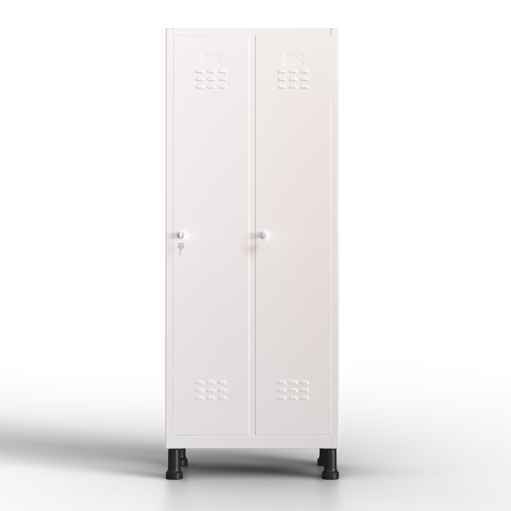 TwinThink Taquillas Vestuario. Color Blanco. 180 x 65 x 40 cm Taquillas Metalicas de 2 Puertas Taquilla Metalica con Llave Taquillas Vestuario Metalicas