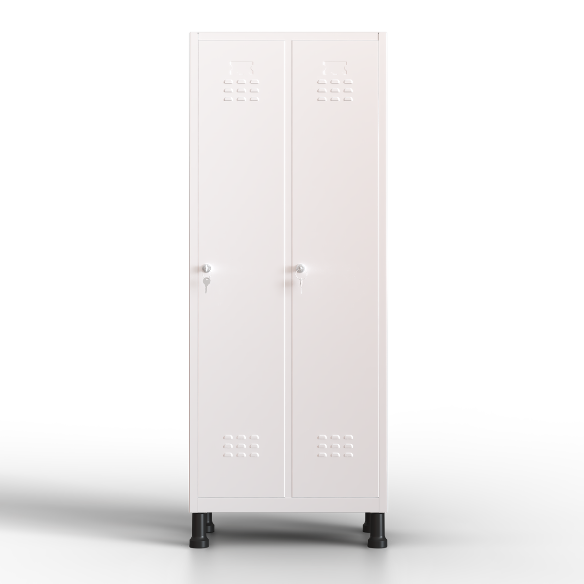 TwinThink Taquillas Vestuario. Color Blanco. 180 x 65 x 40 cm Taquillas Metalicas de 2 Puertas Taquilla Metalica con Llave Taquillas Vestuario Metalicas