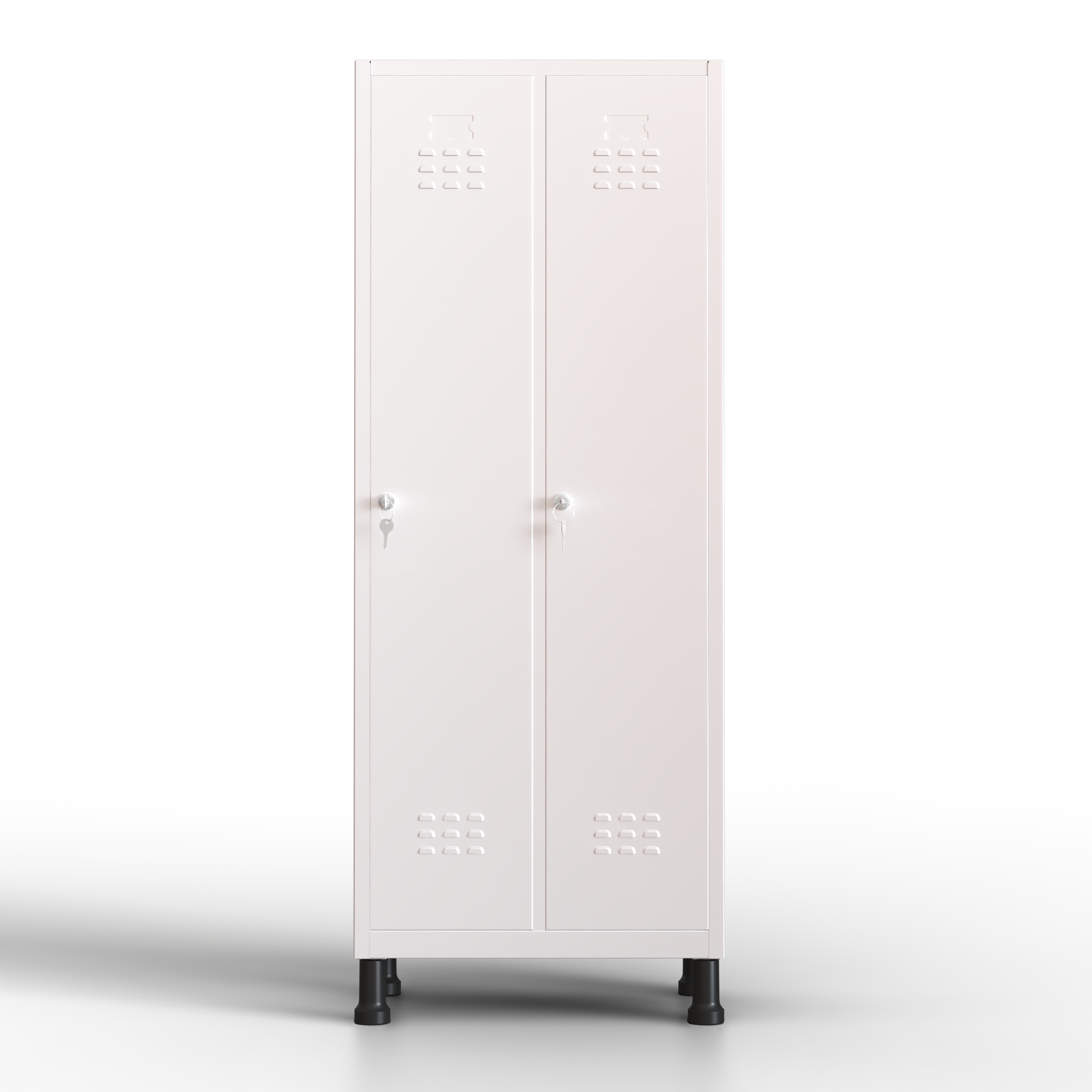 TwinThink Taquillas Vestuario. Color Blanco. 180 x 65 x 40 cm Taquillas Metalicas de 2 Puertas Taquilla Metalica con Llave Taquillas Vestuario Metalicas