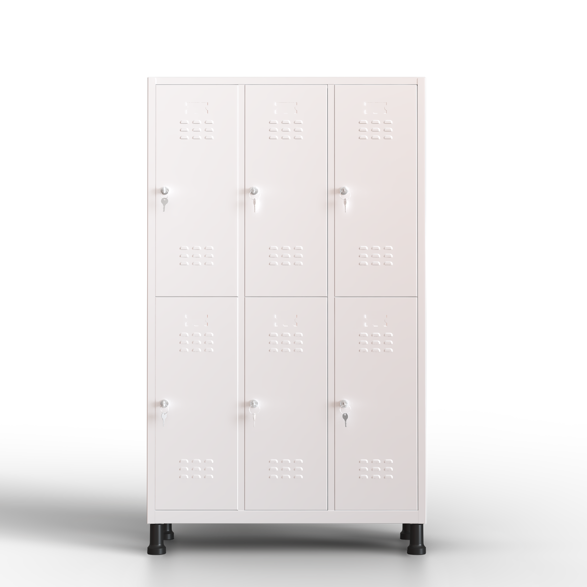 TwinThink Taquillas Vestuario. Color Blanco. 180 x 97 x 40 cm Taquillas Metalicas de 6 Puertas Taquilla Metalica con Llave Taquillas Vestuario Metalicas