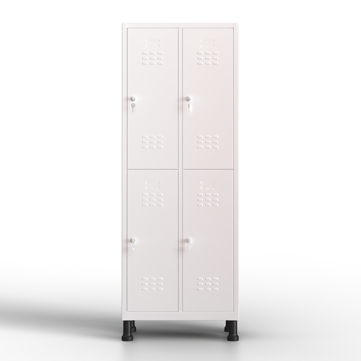 TwinThink Taquillas Vestuario. Color Blanco. 180 x 65 x 40 cm Taquillas Metalicas de 4 Puertas Taquilla Metalica con Llave Taquillas Vestuario Metalicas
