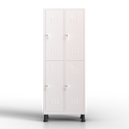 Metalen lockerkast 4 deuren, lockerkast met sleutel, wit, 180 x 65 x 40 cm, draaideurkast voor kleedkamer of kantoor, TwinThink