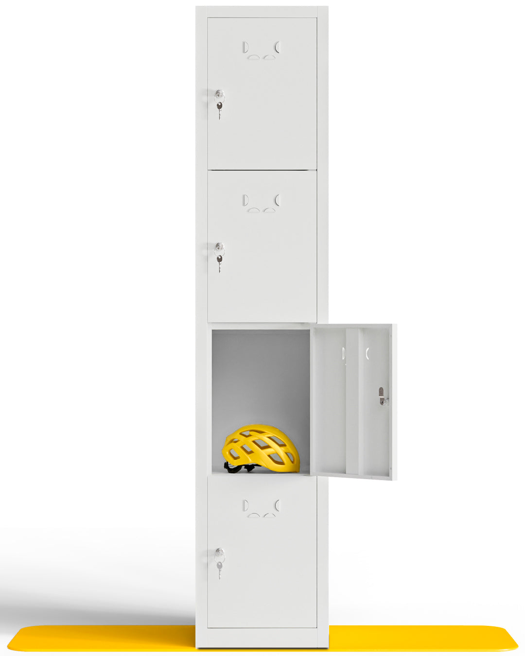 Taquilla metálica pequeña montada 4 puertas 165 x 33 x 40 cm