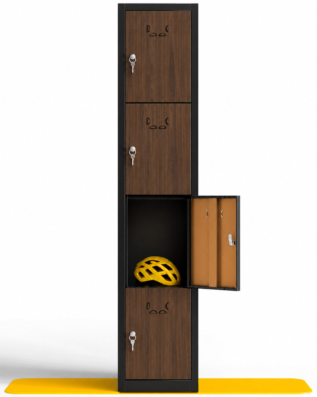 Taquilla metálica pequeña montada 4 puertas 165 x 33 x 40 cm