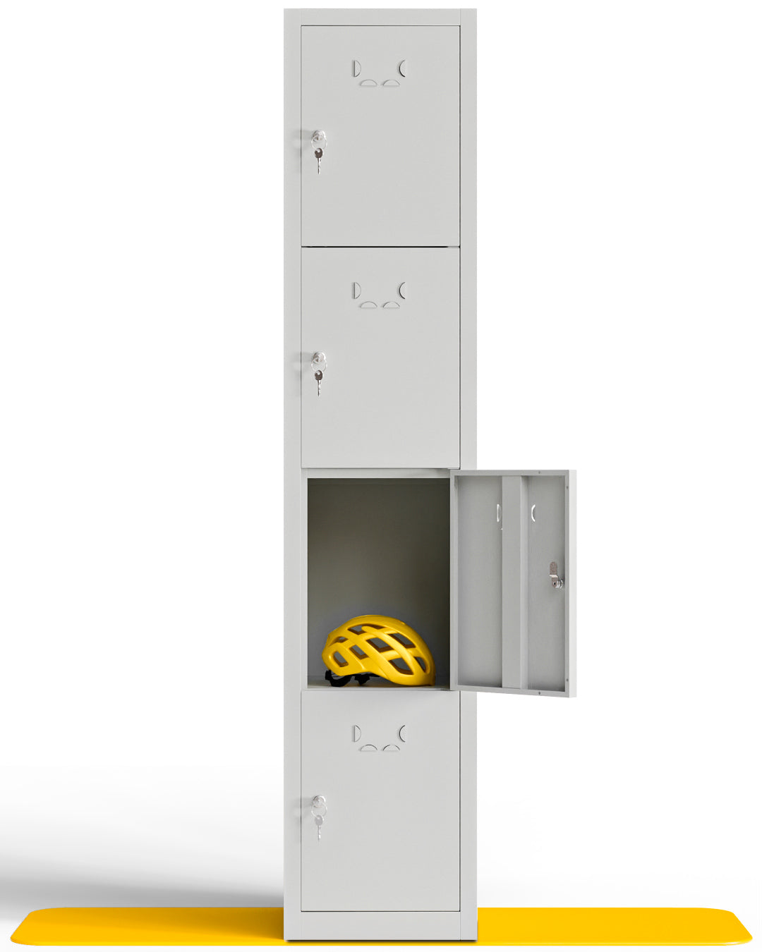 Taquilla metálica pequeña montada 4 puertas 165 x 33 x 40 cm