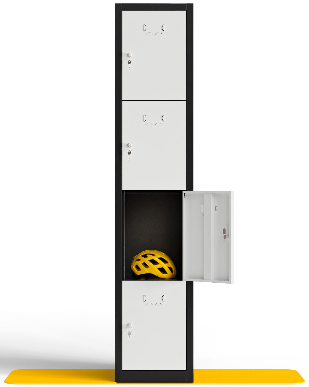Taquilla metálica pequeña montada 4 puertas 165 x 33 x 40 cm