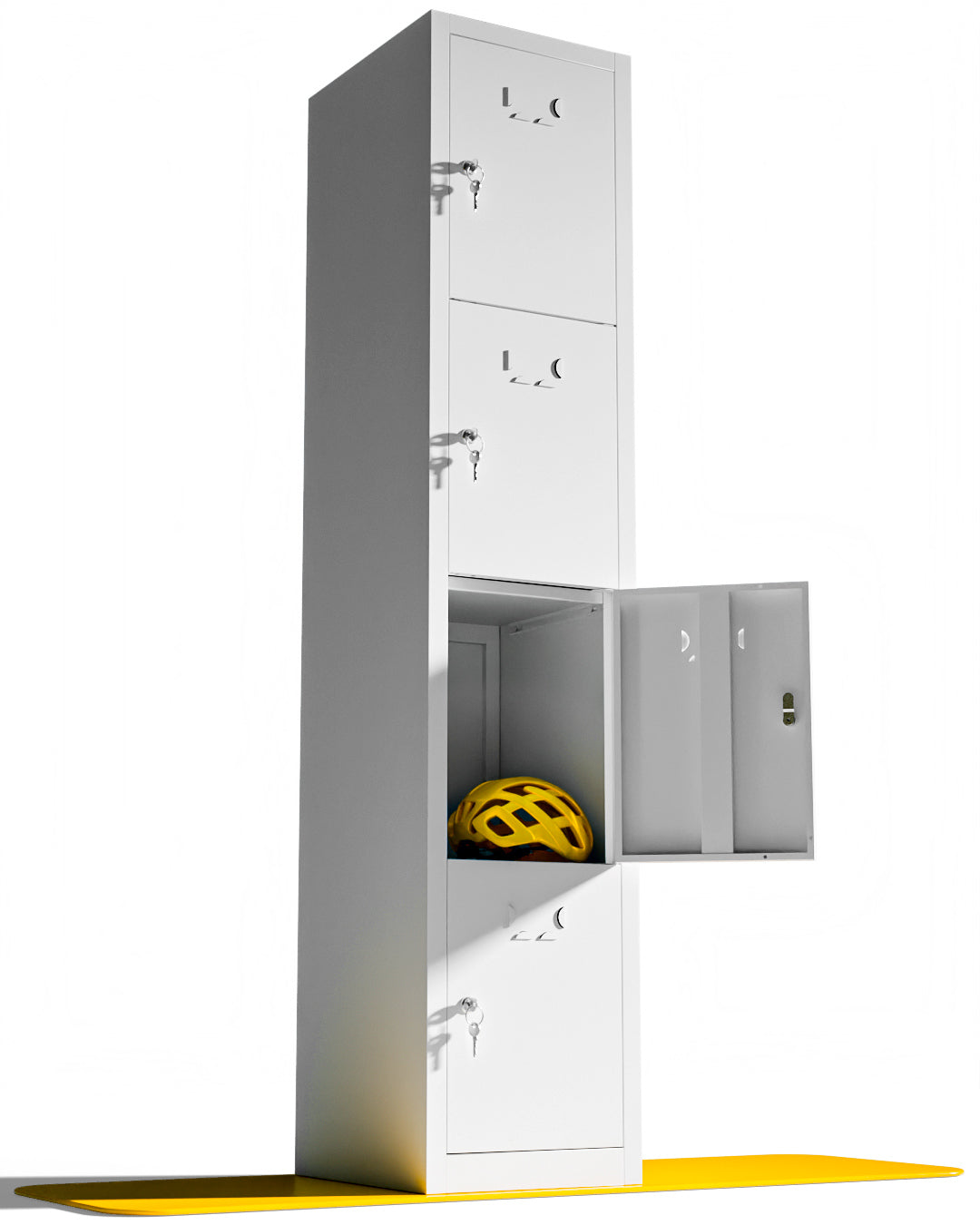 Taquilla metálica pequeña montada 4 puertas 165 x 33 x 40 cm
