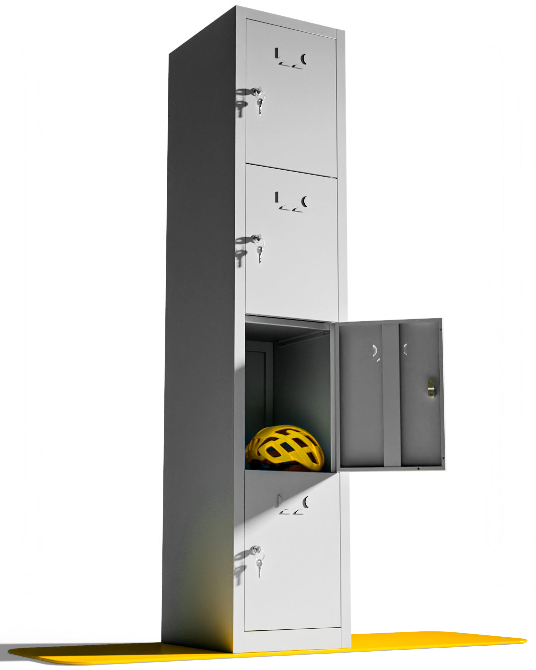 Taquilla metálica pequeña montada 4 puertas 165 x 33 x 40 cm
