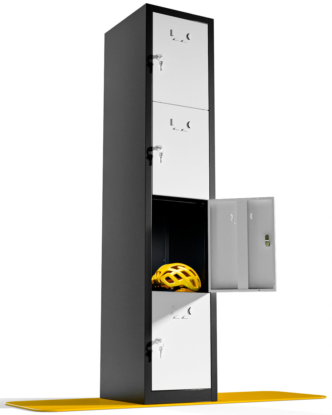 Taquilla metálica pequeña montada 4 puertas 165 x 33 x 40 cm