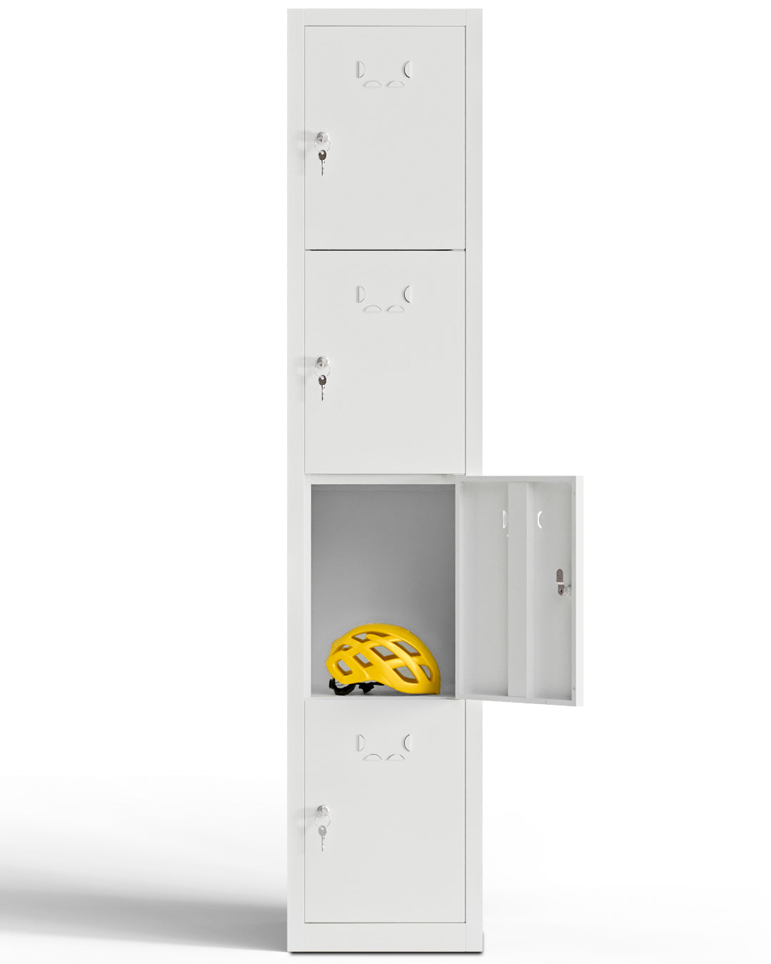 Small metal locker, 4 doors with key, 165×33×40 cm