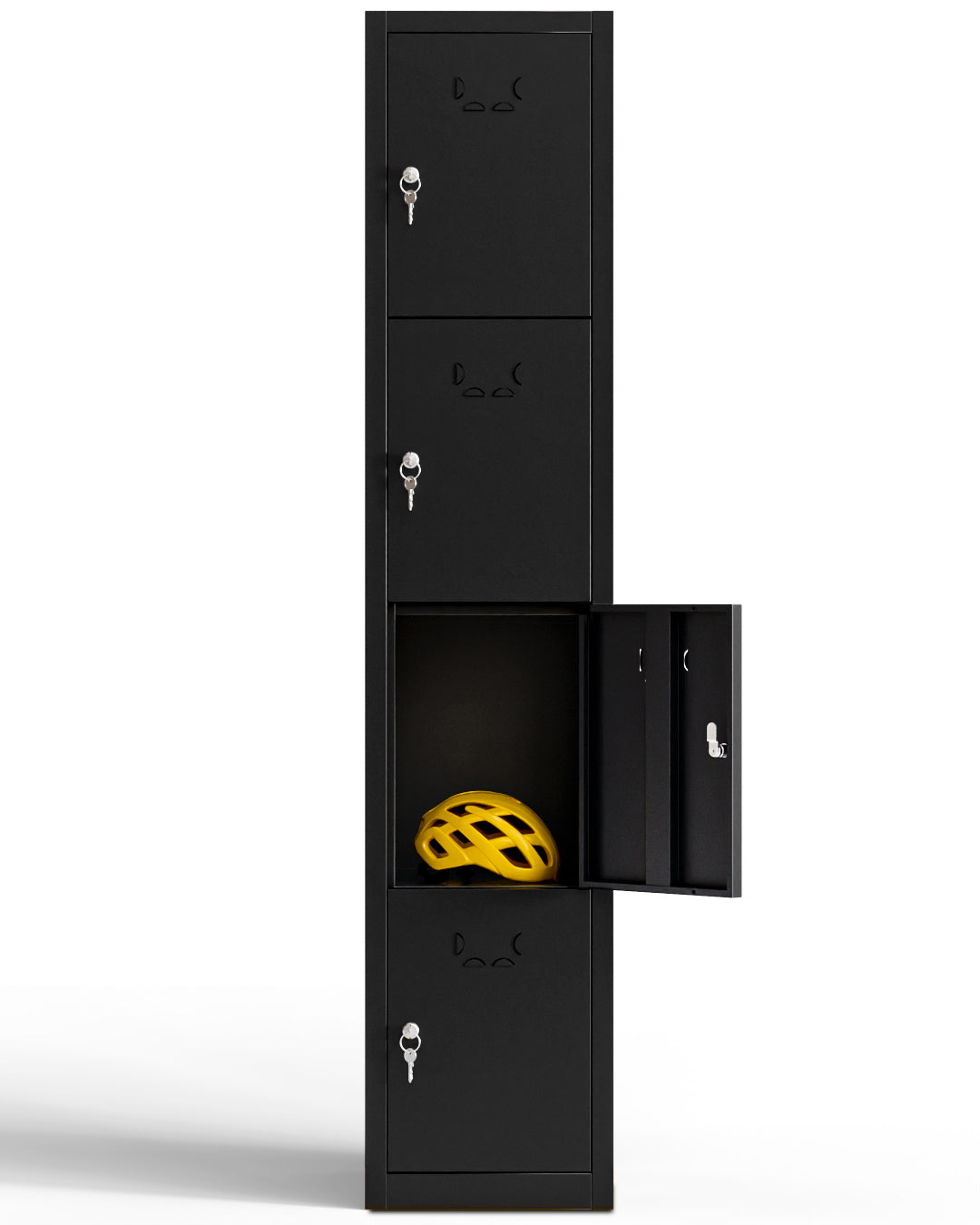 Small metal locker, 4 doors with key, 165×33×40 cm