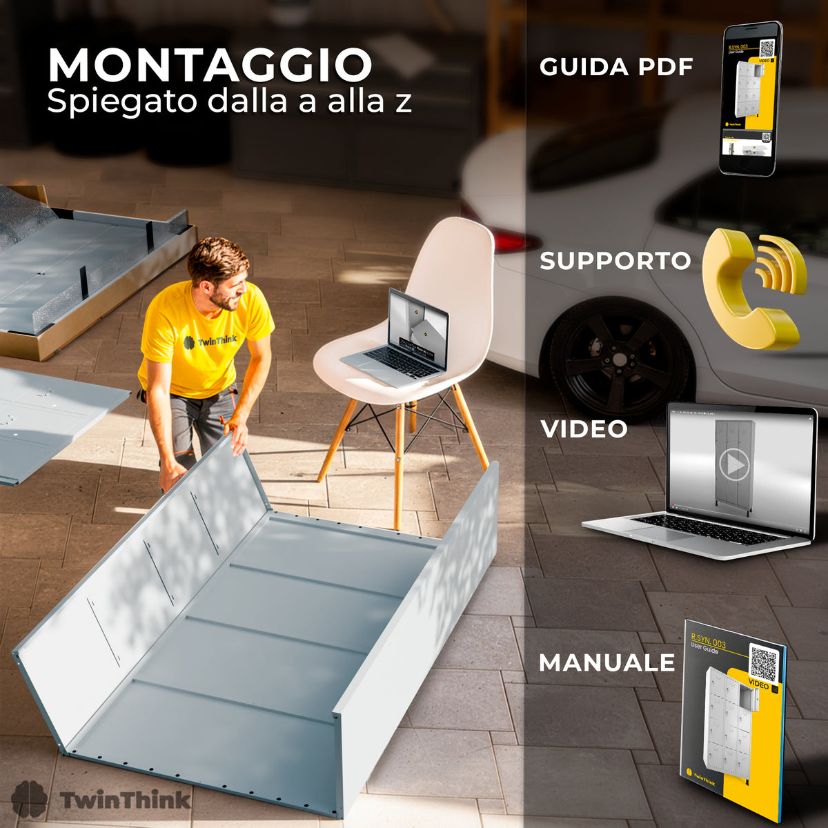 Armadietto metallico, 12 ante con chiave, 177×97×40 cm in grigio Urban Grey — infografica 5