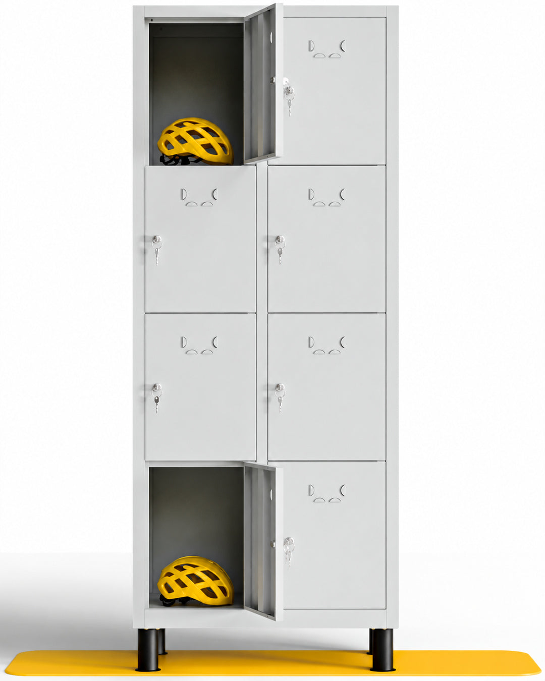 [color:urban-grey][lang:es] Taquilla metálica 8 puertas 177 x 65 x 40 cm en gris — vista 1