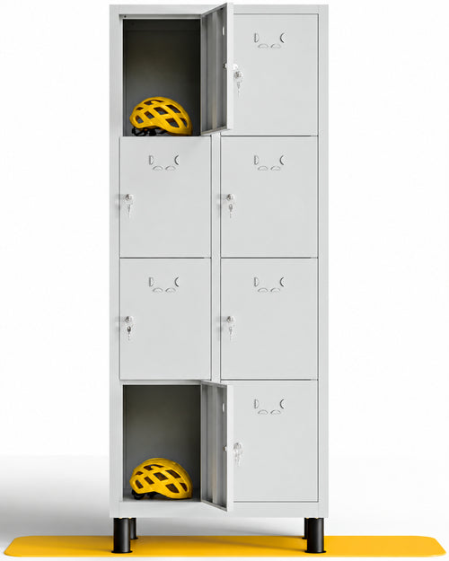 [color:urban-grey][lang:all] Taquilla metálica 8 puertas 177 x 65 x 40 cm en gris — vista 1
