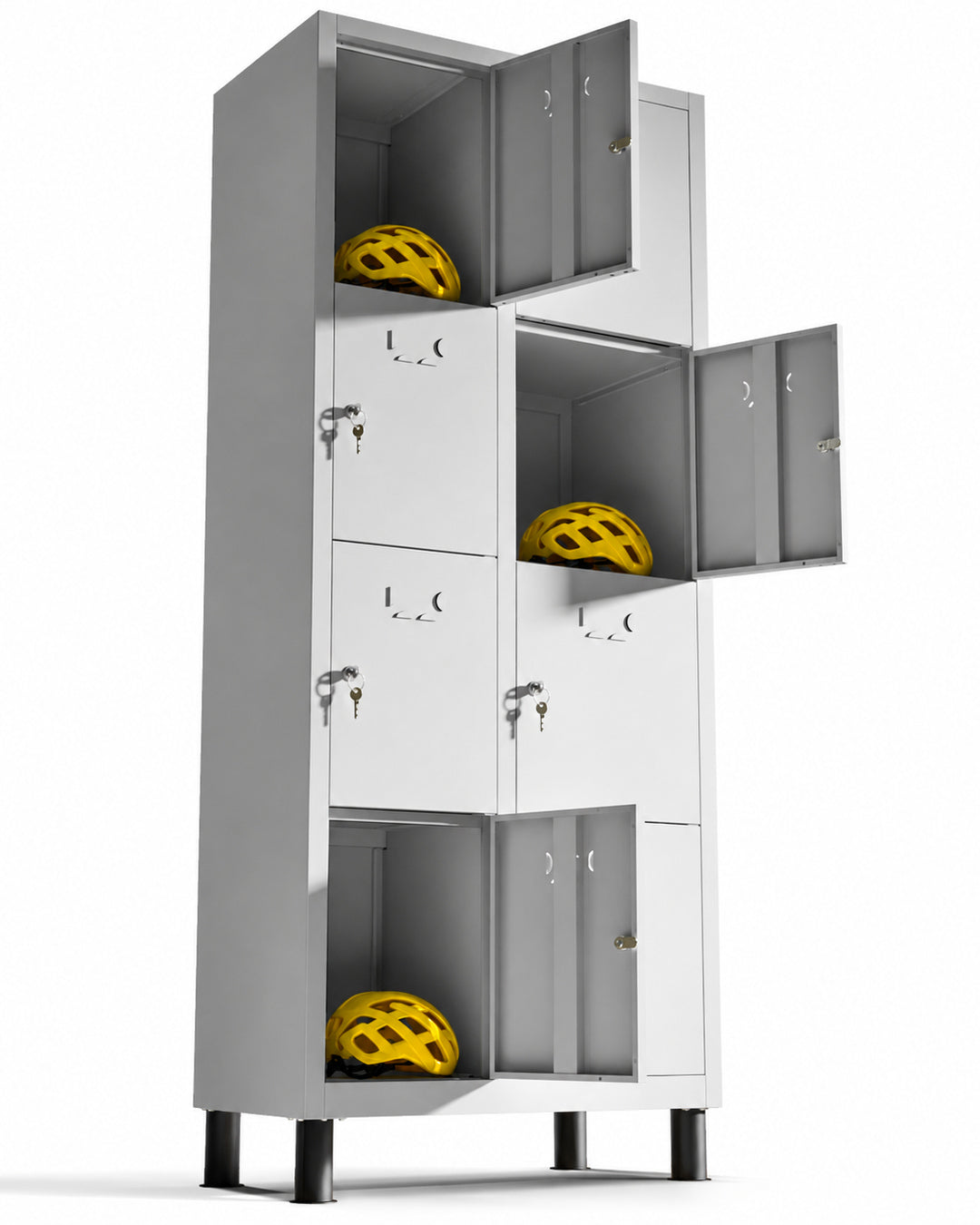 [color:urban-grey][lang:es] Taquilla metálica 8 puertas 177 x 65 x 40 cm en gris — vista 4
