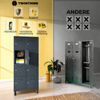 [color:antracita][lang:de] Metallspind, 8 Türen mit Schlüssel, 177×65×40 cm in Anthrazit — Infografik 2