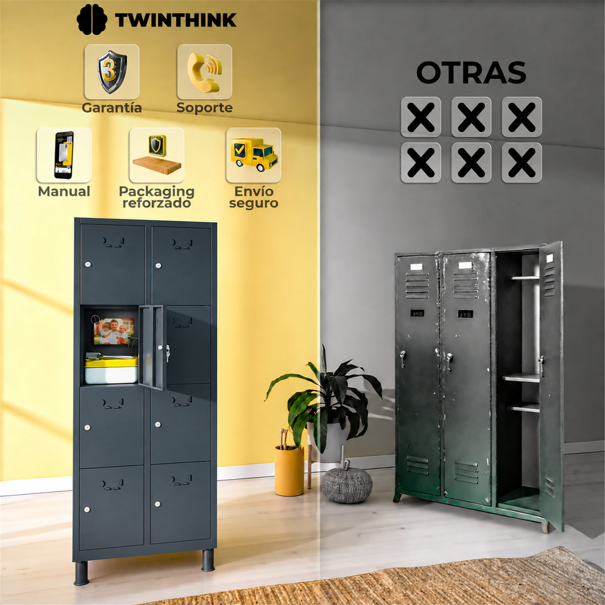 [color:antracita][lang:es] Taquilla metálica 8 puertas 177 x 65 x 40 cm en antracita — infografía 2