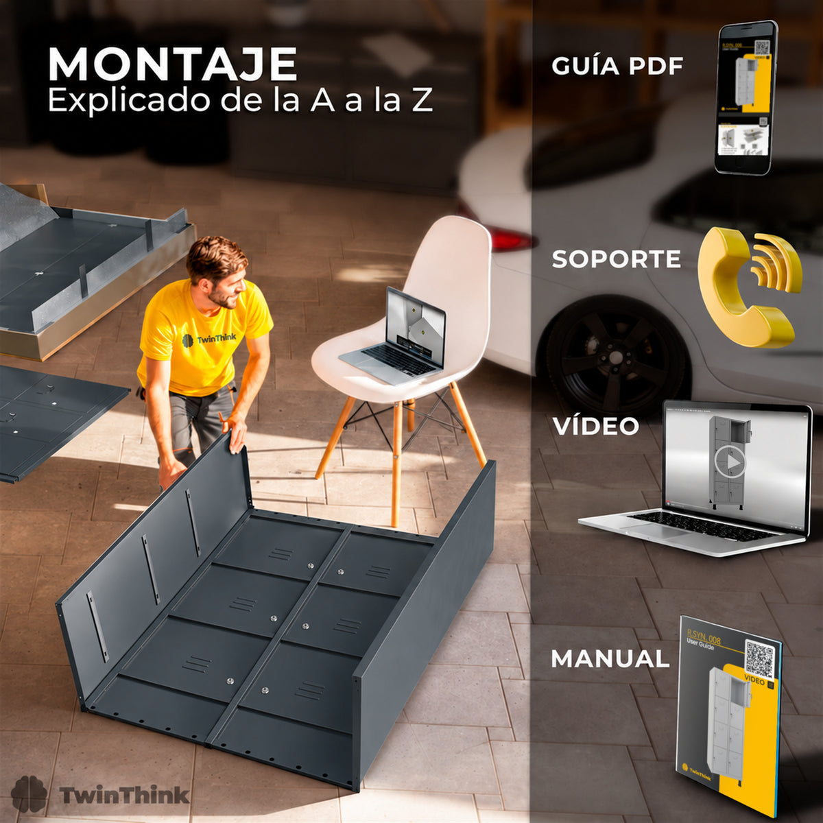 Taquilla metálica 8 puertas 177 x 65 x 40 cm en antracita — infografía 5