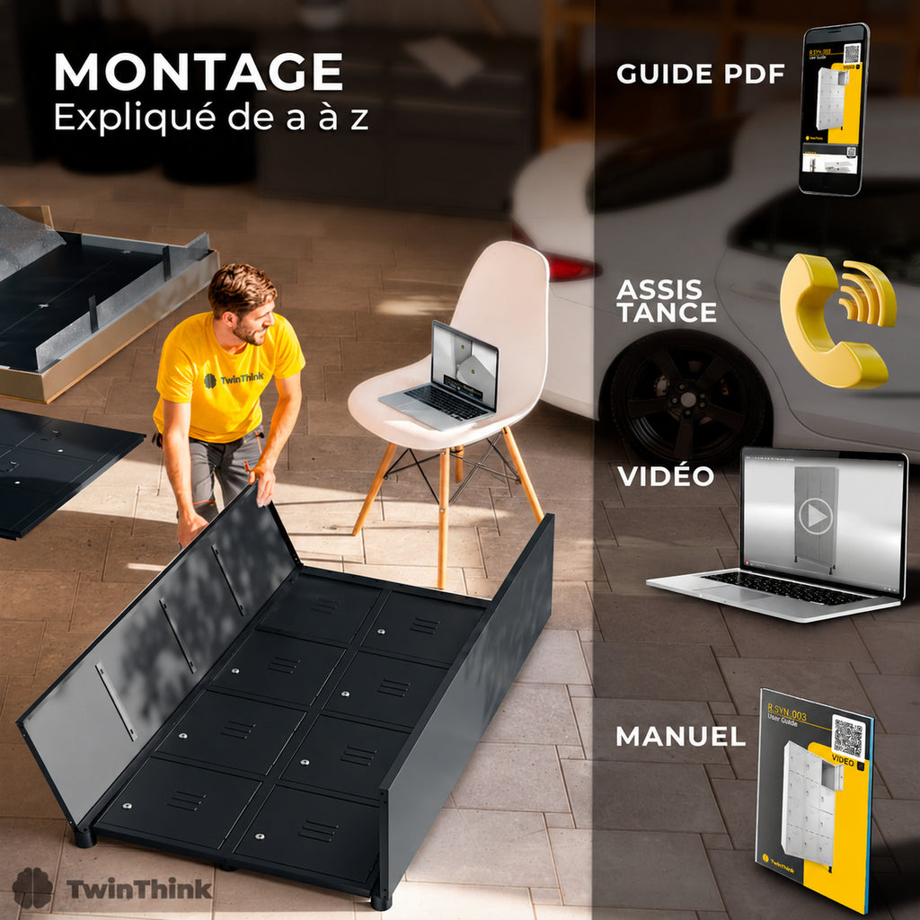 [color:polar-black][lang:fr] Vestiaire métallique, 8 portes avec clé, 177×65×40 cm en noir Polar Black — infographie 5